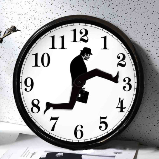 Funny Walking Men Mute Wall Clock 3D Quartz