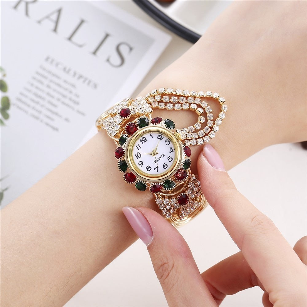 Top Brand Luxury Rhinestone Bracelet Watch Wristwatch