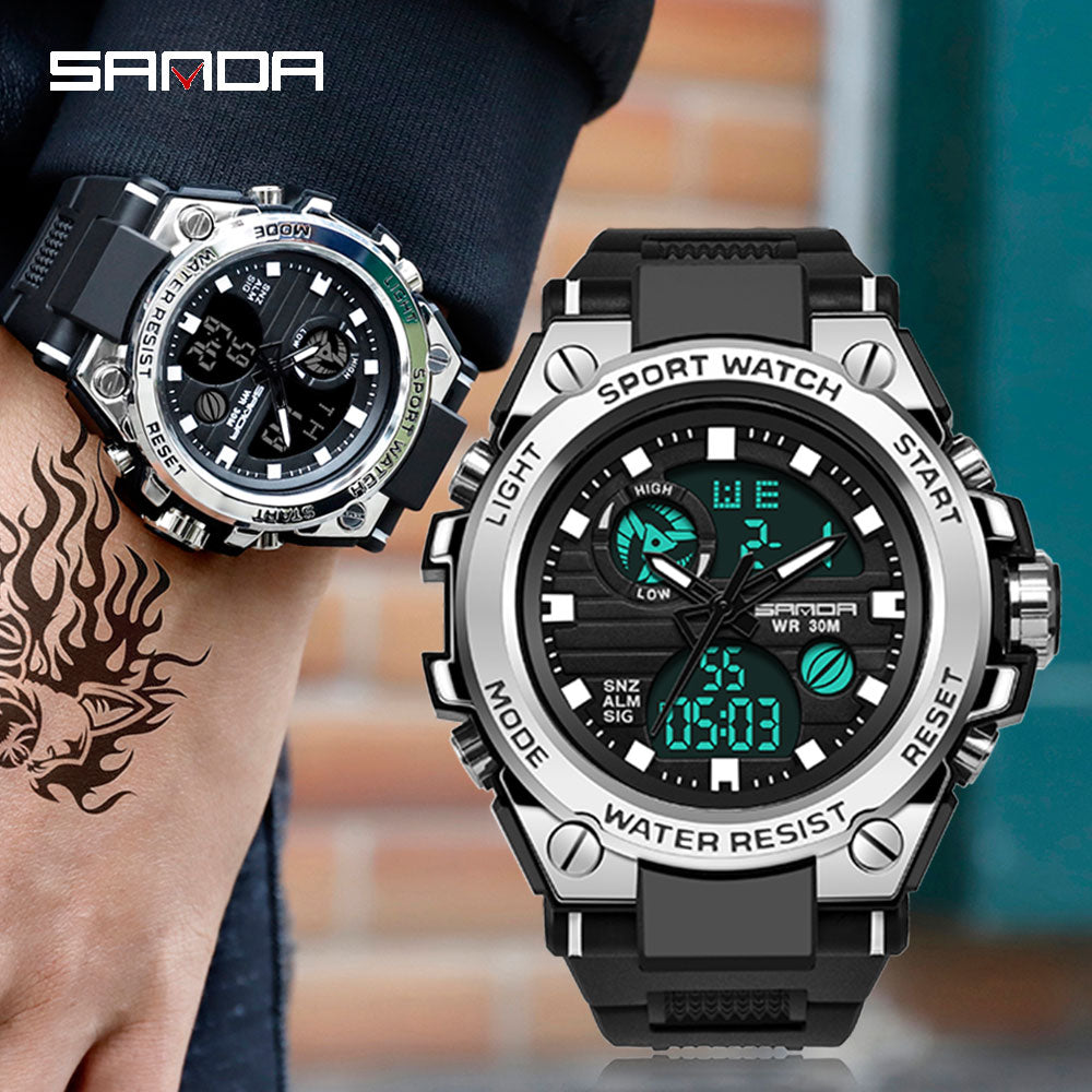 SANDA Brand G Style Men Digital Watch Shock Military Watches