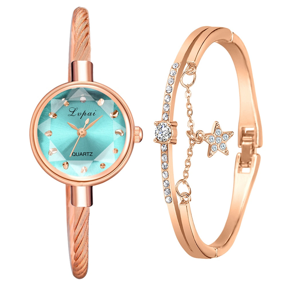 Brand New Ladies Watch Small Rose Gold Bangle Bracelet