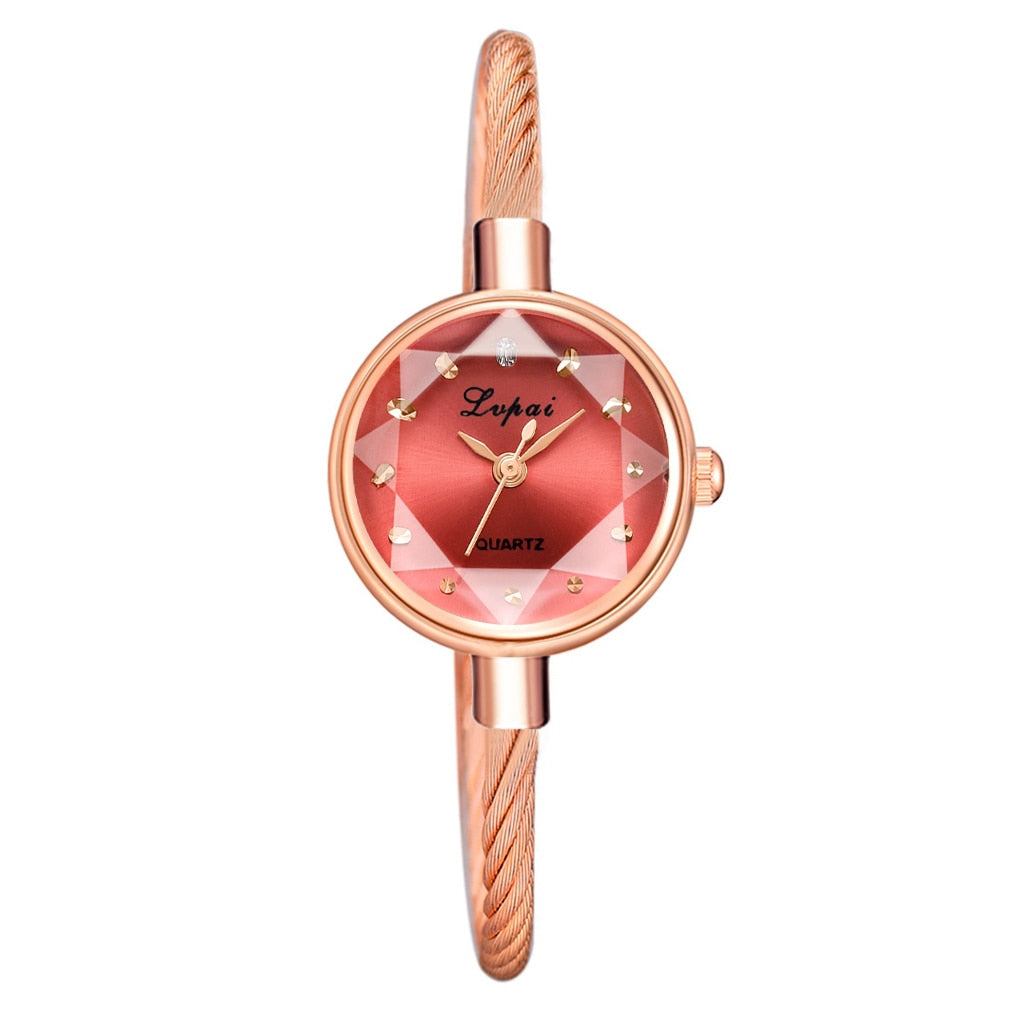 Brand New Ladies Watch Small Rose Gold Bangle Bracelet