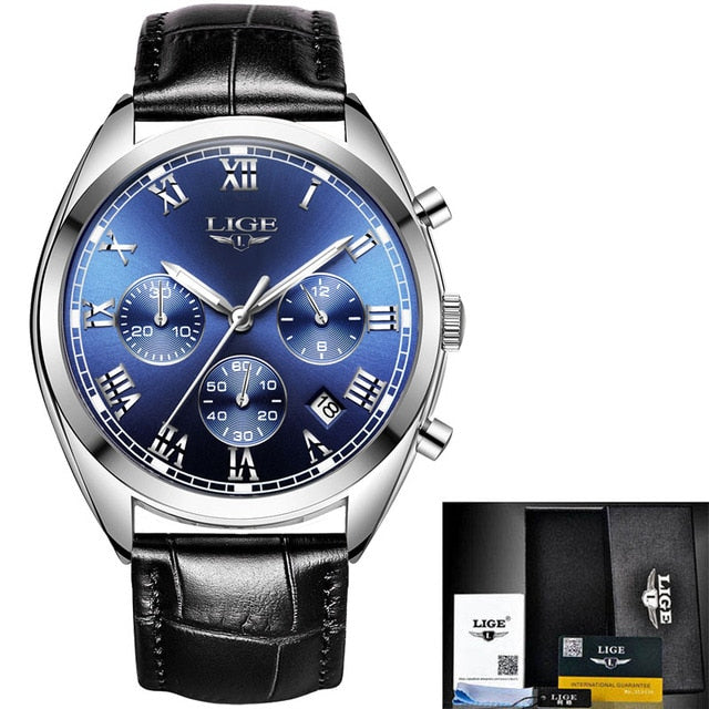 Watch Men LIGE Fashion Business Men Watches Luxury Waterproof